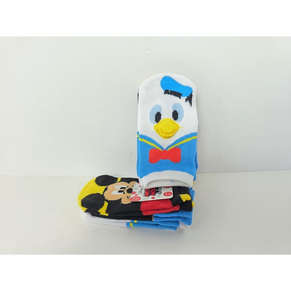 Disney Mickey Mouse & Friends socks 2T-4T shoe size 4-8 1/2 Donald Goofy 6 pairs